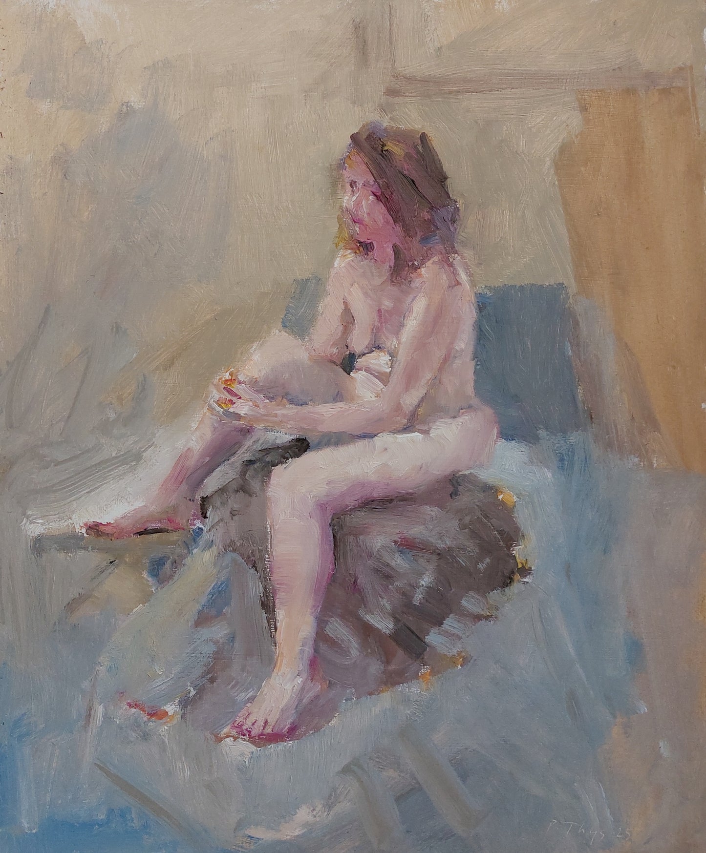 studies from life ‘Sitting figure’ 2025
oil on board 61x50cm