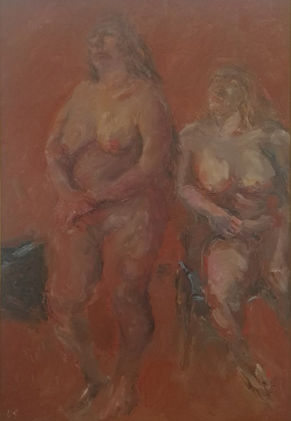 ‘Two figures’ 2005 oil on linen 110x75cm framed 118x83cm