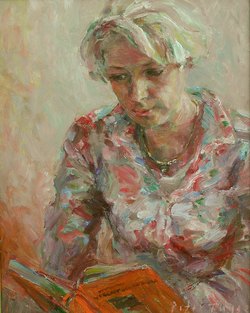 'Marie José’ Reading Letters of Vincent Van Gogh’ 2010 oil on linen 50x40cm
