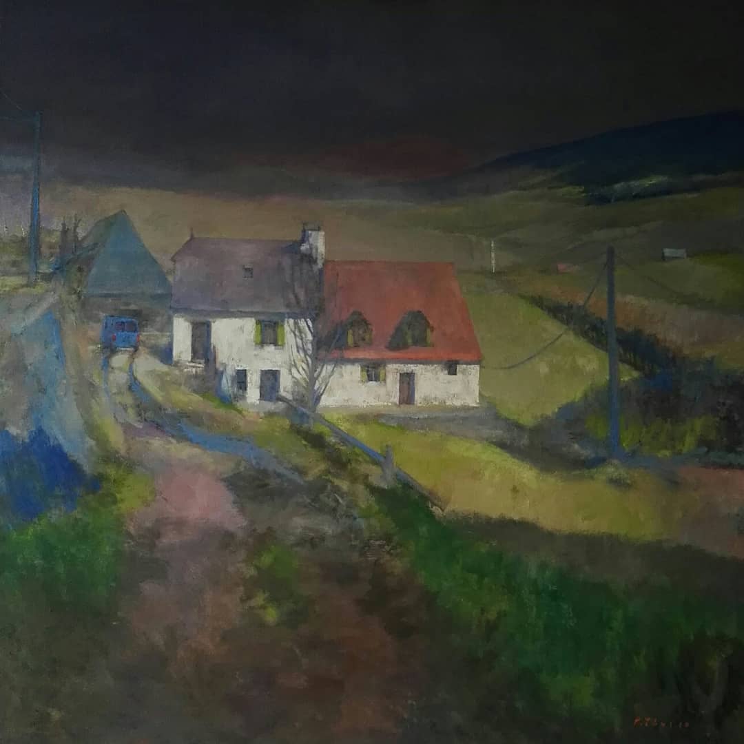 ‘Corps de ferme Cantal’ 2020 oil on canvas 150x150cm