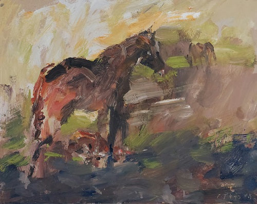 ‘Merry with foal’ 2008  oil on board  36x45cm