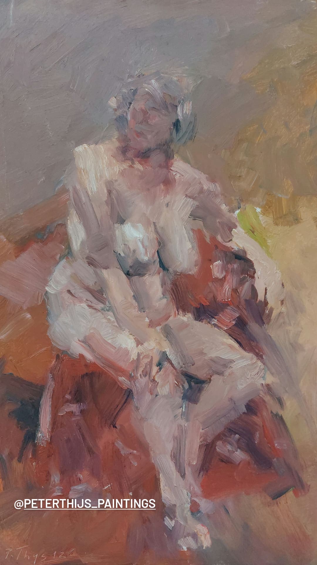 ‘Two standing figures’ 2007 oil on plywood 61x20cm