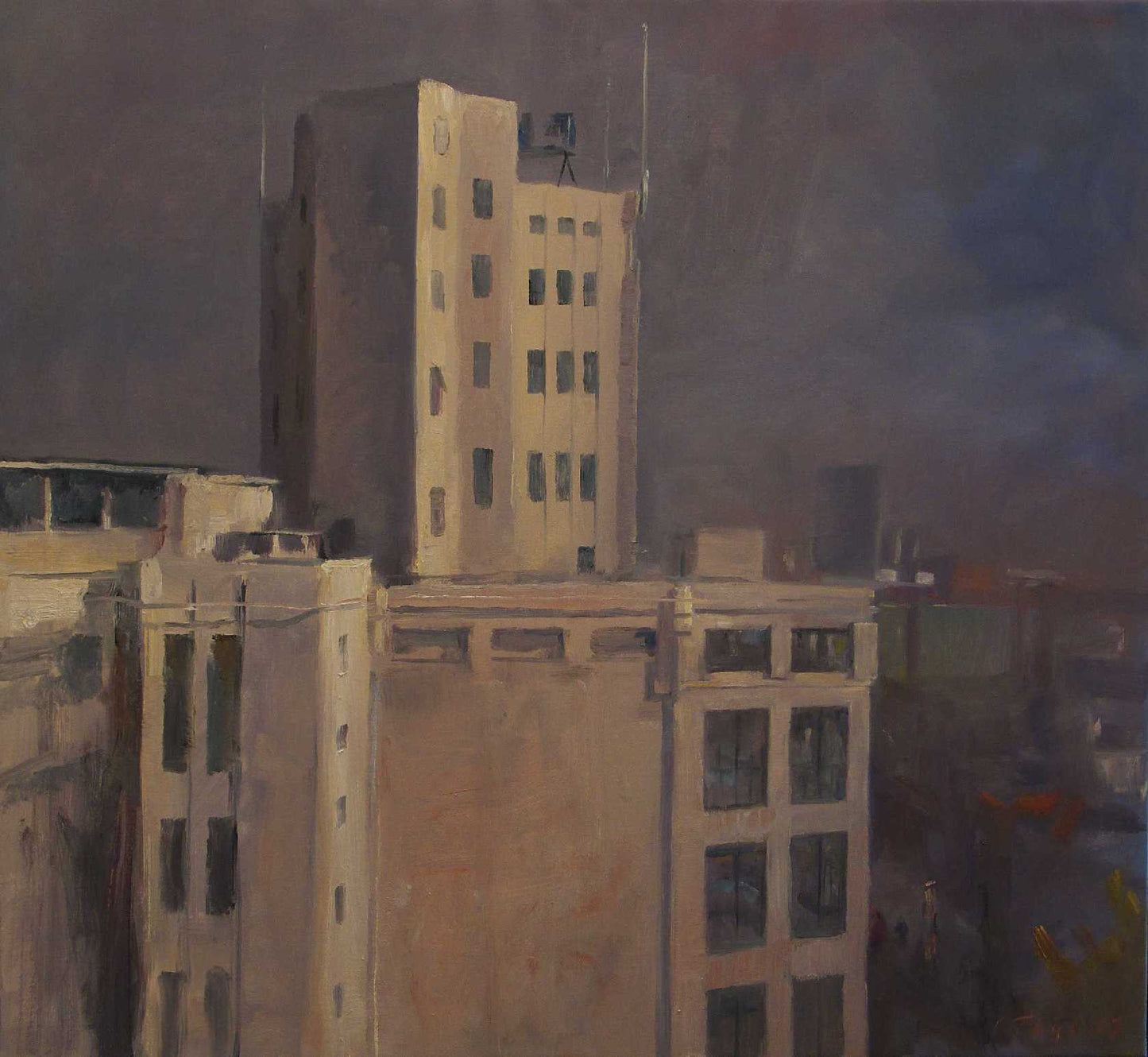 ‘Philips Lighttower early morning light’ 2010 oil on linen 110x120cm