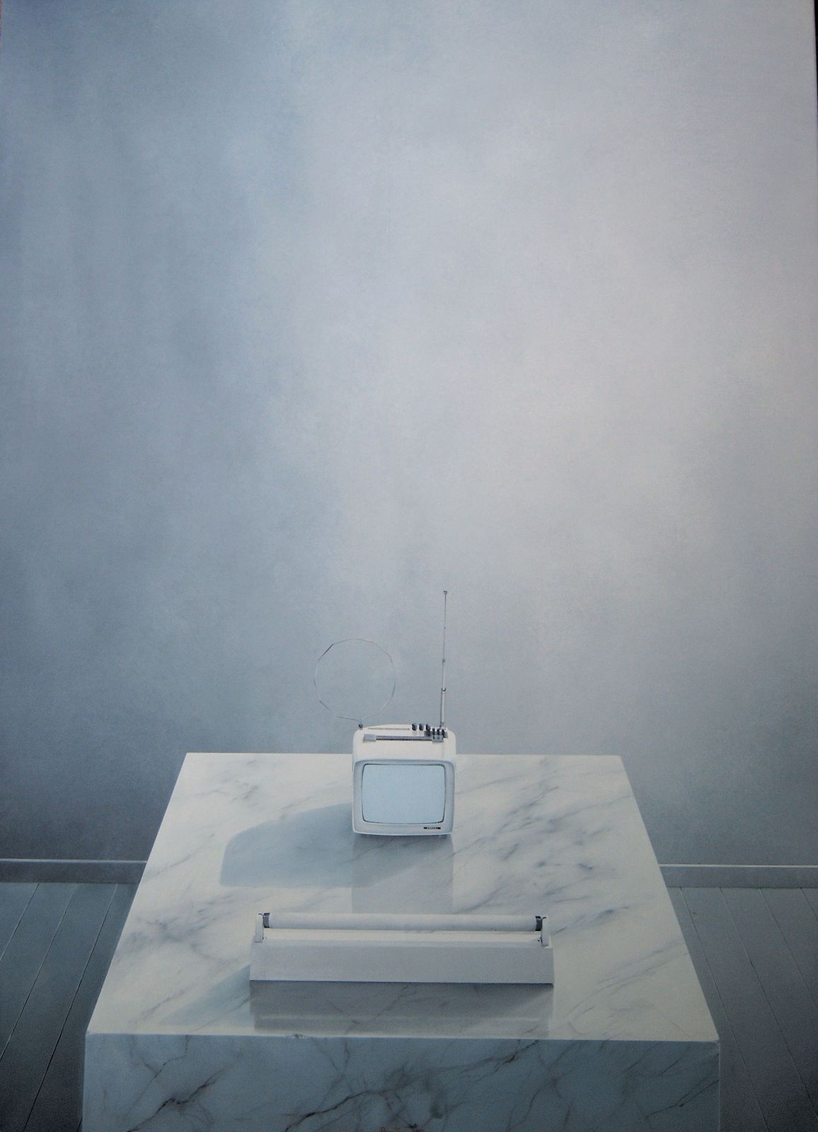 ‘Zanussi portable/Osram coolwhite still life’ 1977 oil on linen 180x130cm