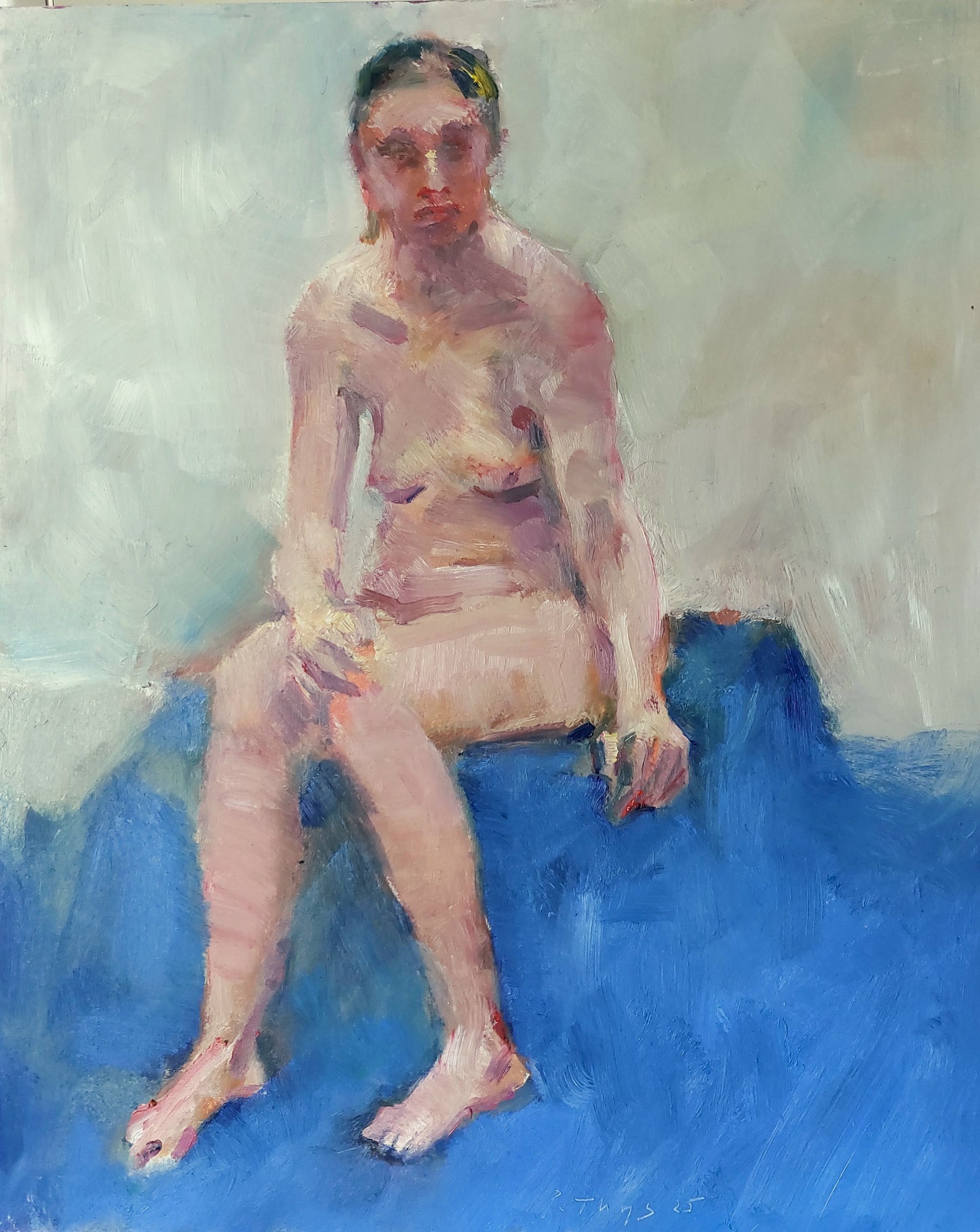 ‘Sitting Woman’ 2025
oil on board 
61x50cm