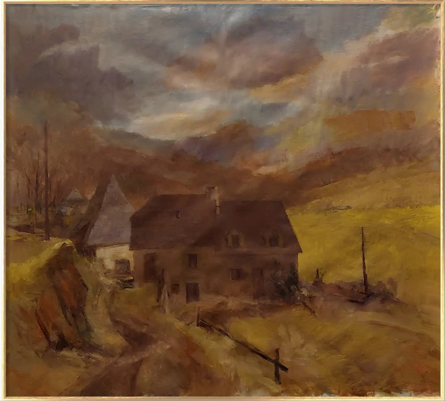 ‘Farm Near Thiézac’ 2022 oil/acrylic on canvas 155x160cm