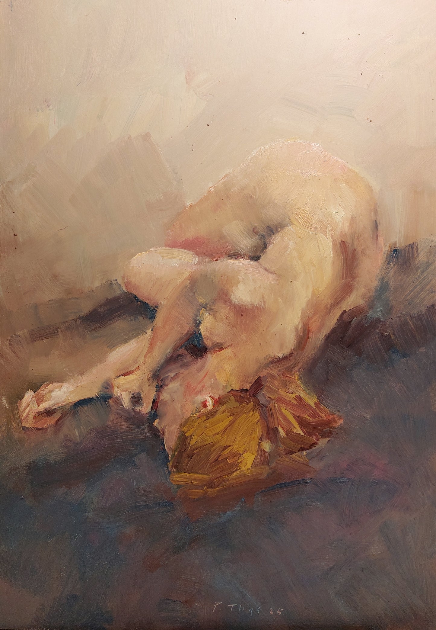 ‘Lying Figure’ 2025oil on board 61x43cm