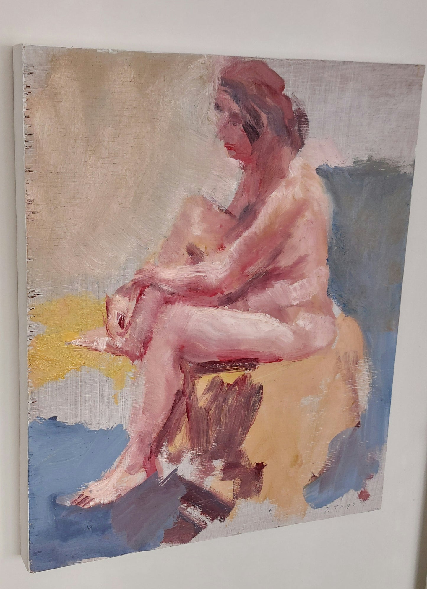 ‘Sitzender Akt’ 2024 oil on plywood 30x28cm