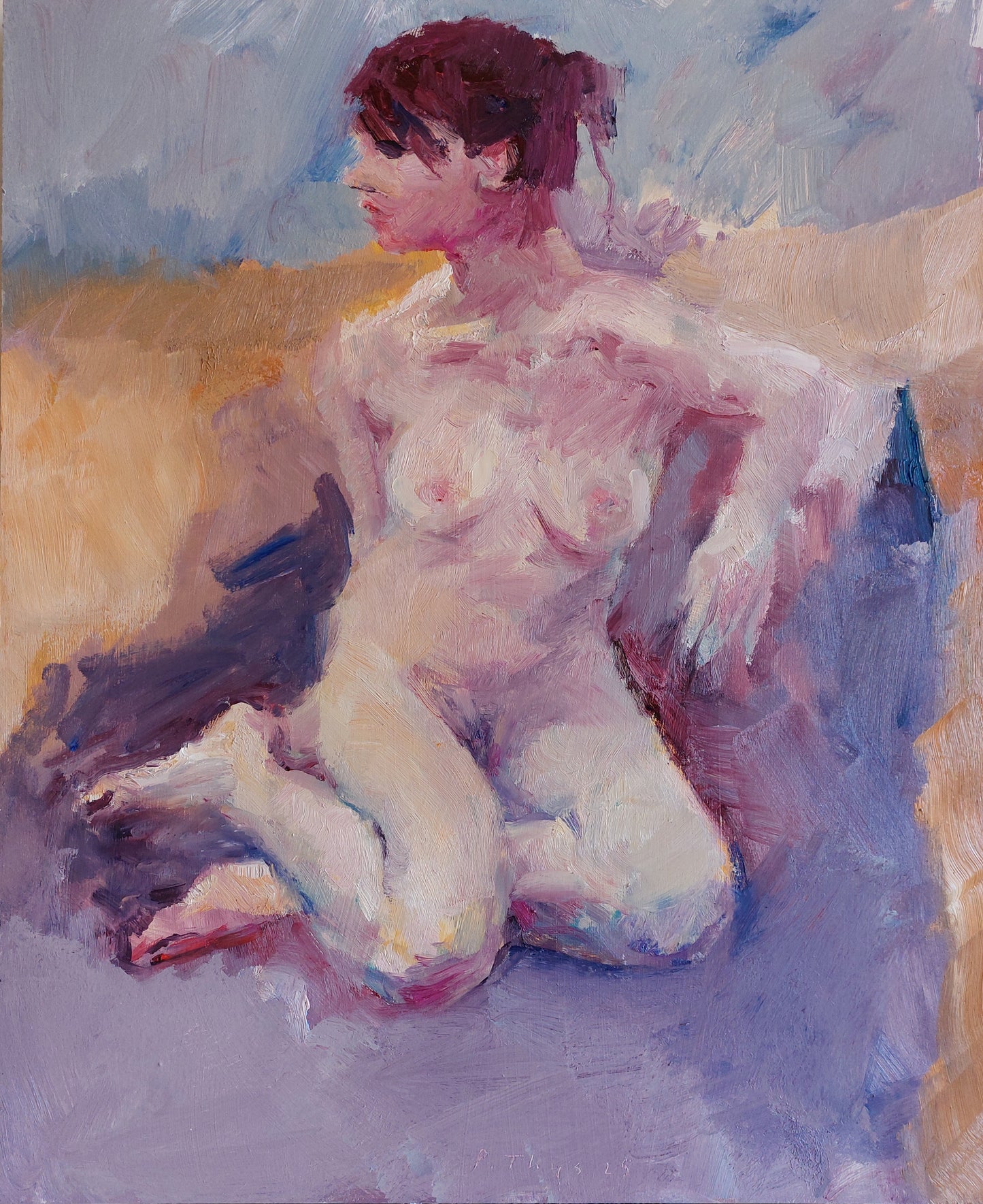 ‘Sitting Figure’ 2025
oil on board 
61x50cm