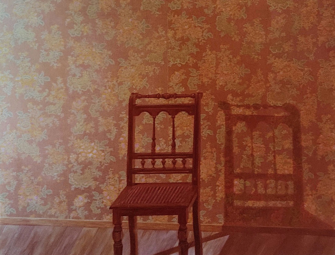 'Interior with chair’ 1976 oil on linen 150x180cm