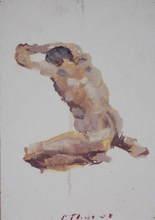 ‘Man from the back’ 2008 oil on board 20x17cm
