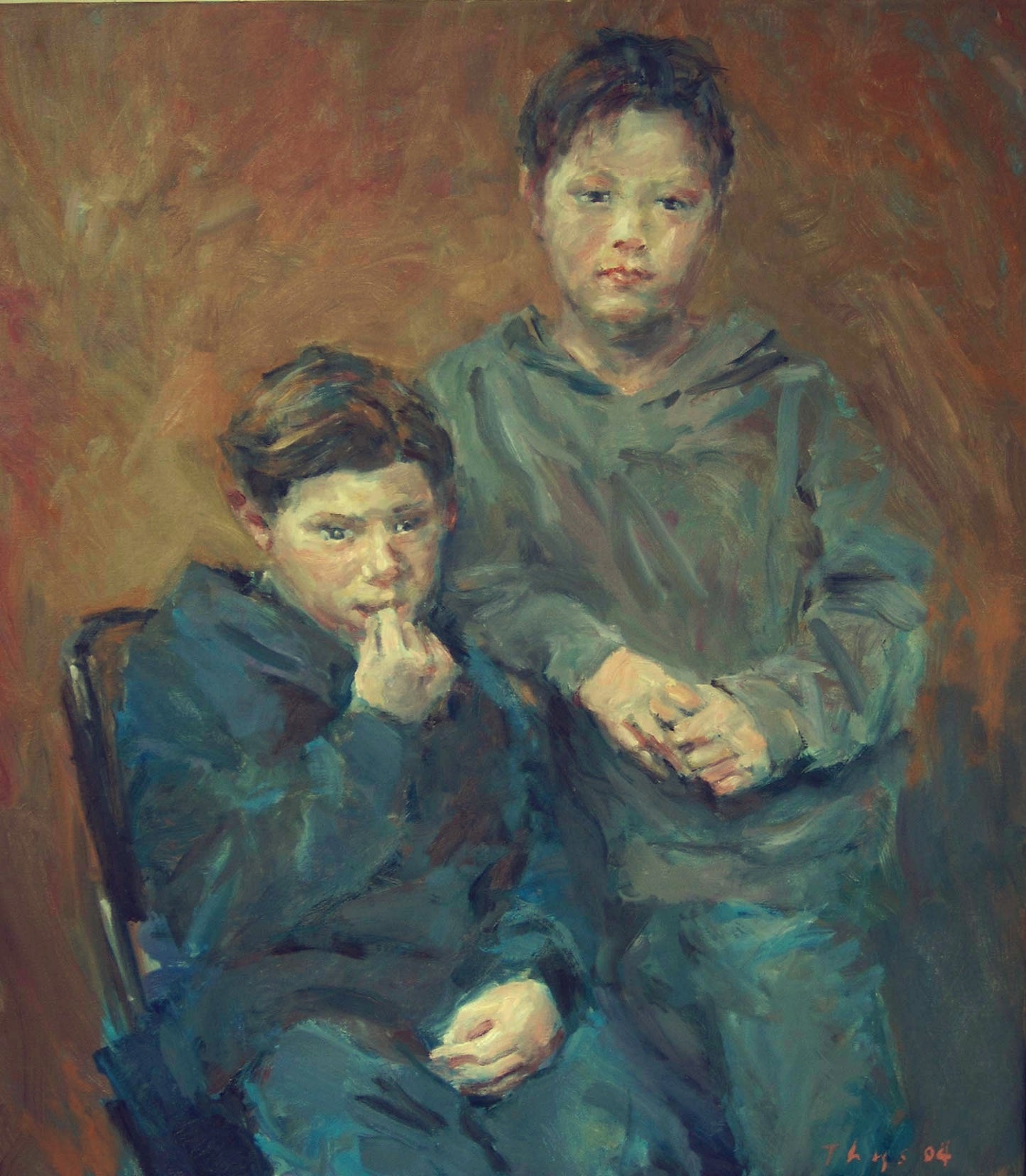 ‘Jelle and Anco’ 2004 oil on linen 110x100cm