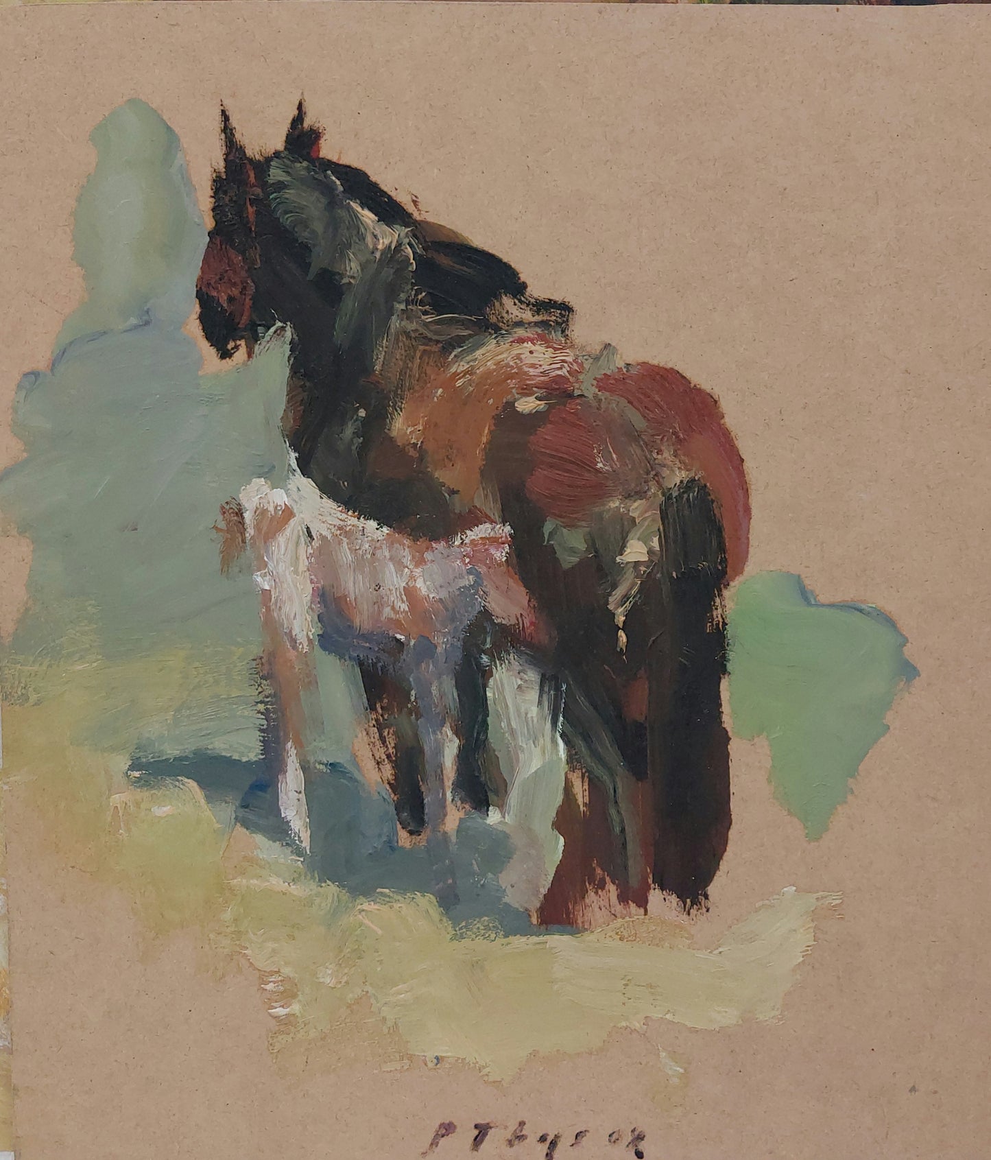 ‘Merry with foal’ 2008 oil on board 30x20cm