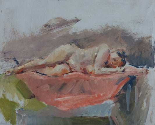 ‘Lying figure II’ 2013 oil on board 50x61cm