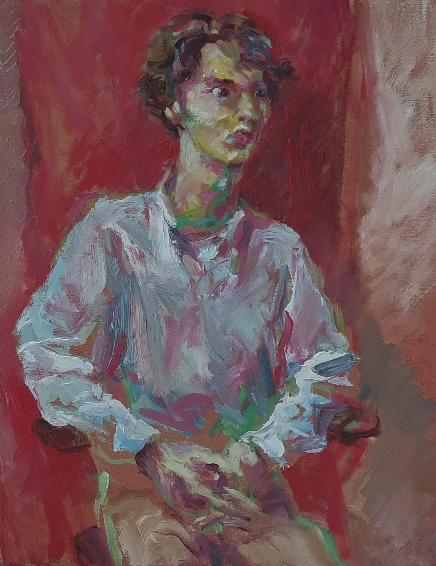 ‘Boy with white shirt’ 2003
oil on linen 50x40cm