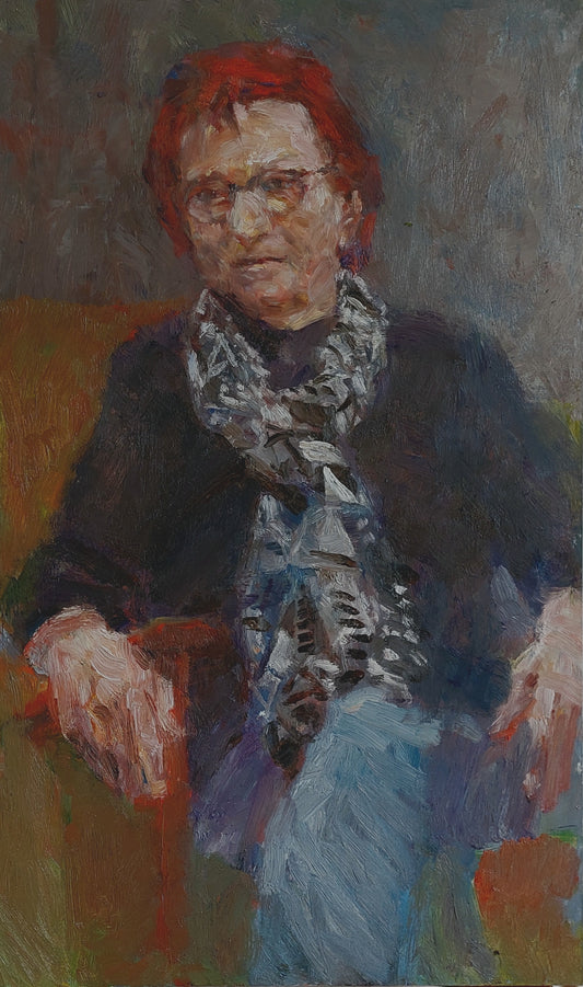 ‘Mimy’ 2022 oil on board 74x44cm