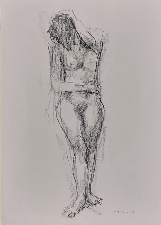 ‘Standing nude’ 2018 conté on paper 40x29cm