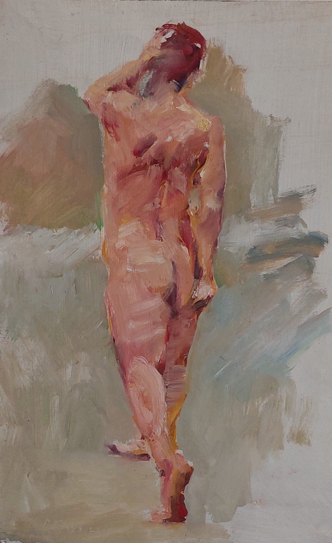 ‘Standing nude back’ 2022 oil on plywood 48x31cm