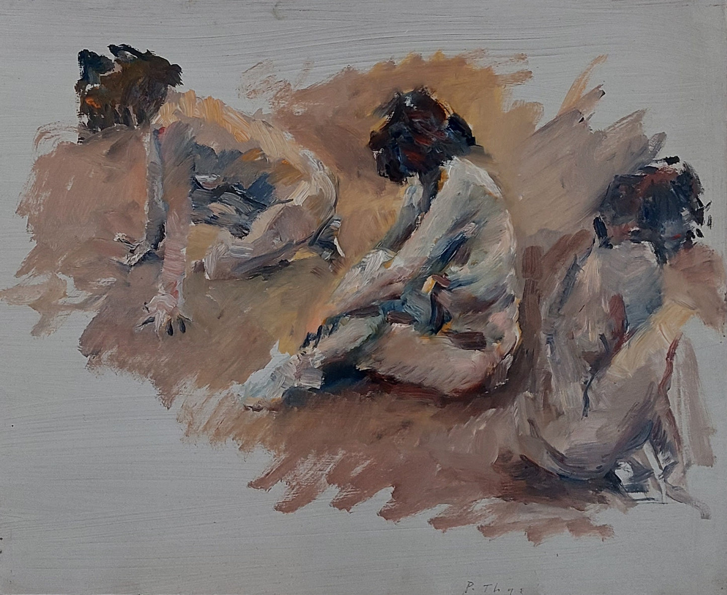 ‘3 Figures study’ 2011 oilpainting on board 50x61cm