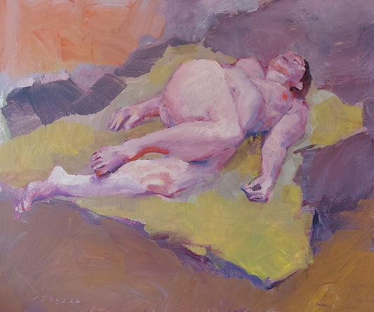 ‘Lying Figure study’ 2022 oil on board 50x61cm