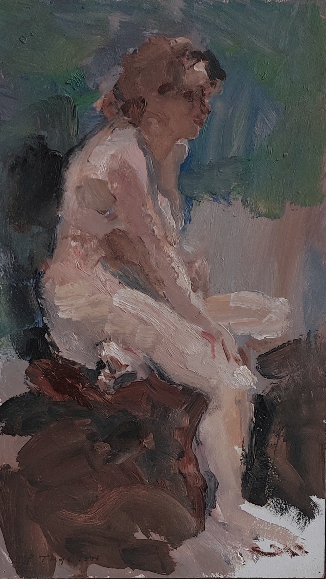 ‘Sitting Nude’ 2008 oil on board 40,5x23,5cm
