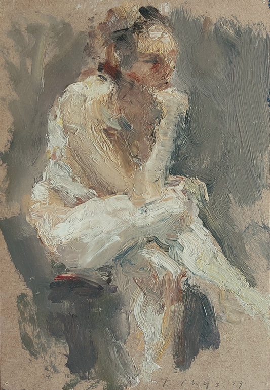 ‘Sitting woman’ 2009 oil on board 28,5x20cm