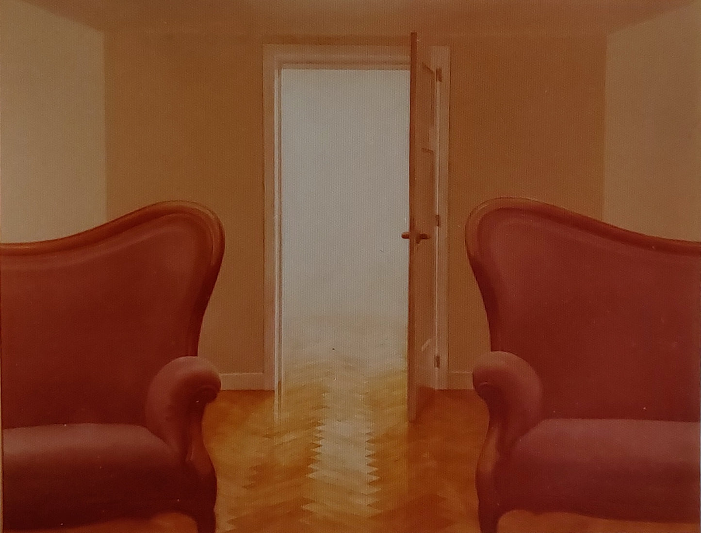 'Interior with two sofas’ 1976 oil on linen 150x180cm