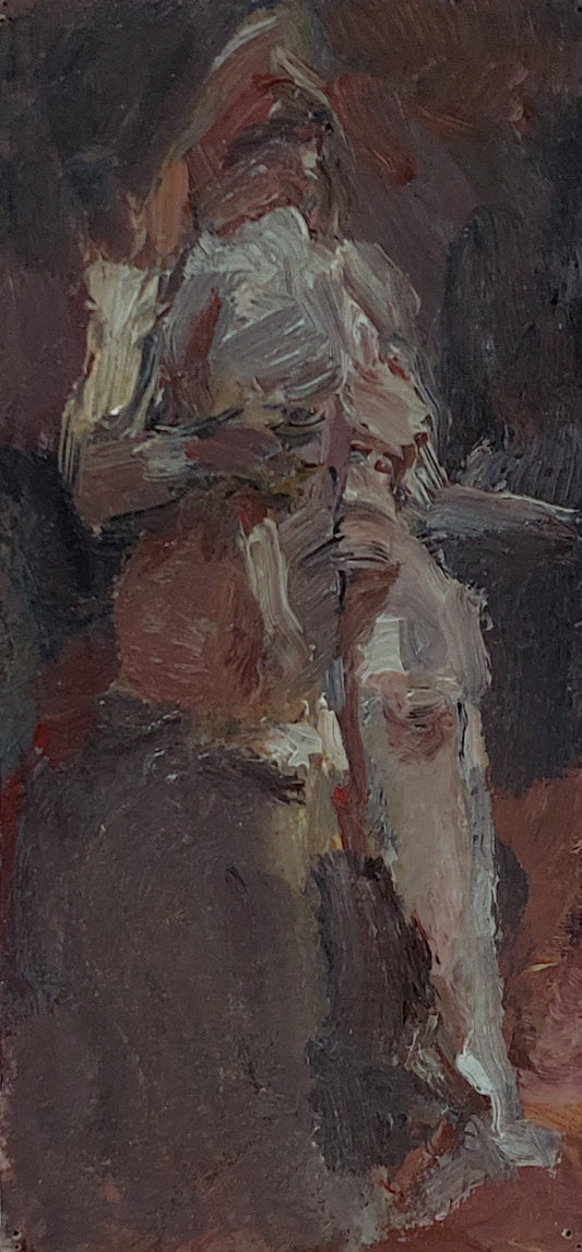 ‘Sitting woman’ 2006 oil on board 27,5x13cm