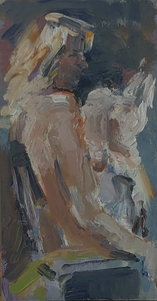 ‘Sitting Figure’ 2008 oil on board 30,5x15,5cm