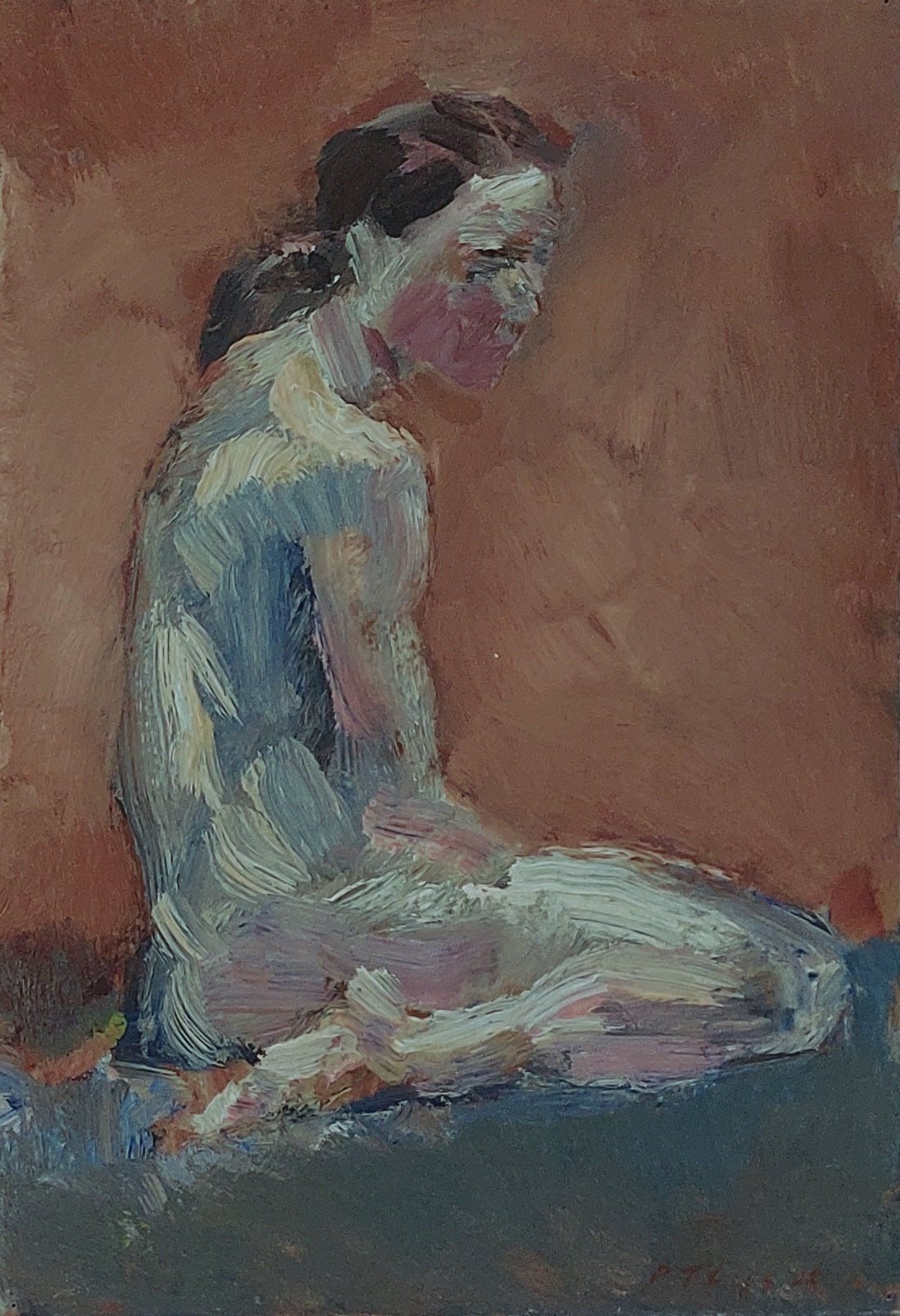 ‘Sitting woman’ 2009 oil on board 32,5x22,5cm