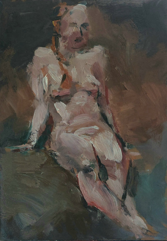 ‘Sitting figure’ 2006 oil on board 36x25,5cm