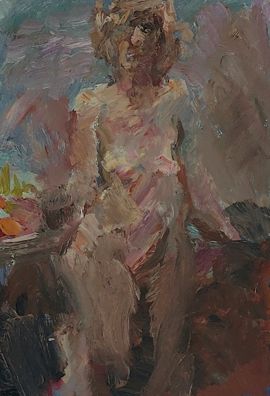 ‘Leaning woman’ 2006 oil on board 36x25cm