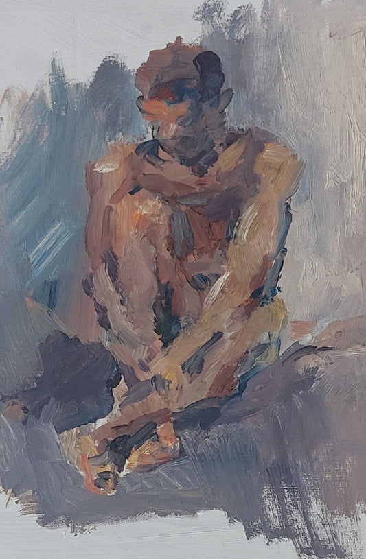 ‘Sitting man’ 2009 oil on board 40x26cm