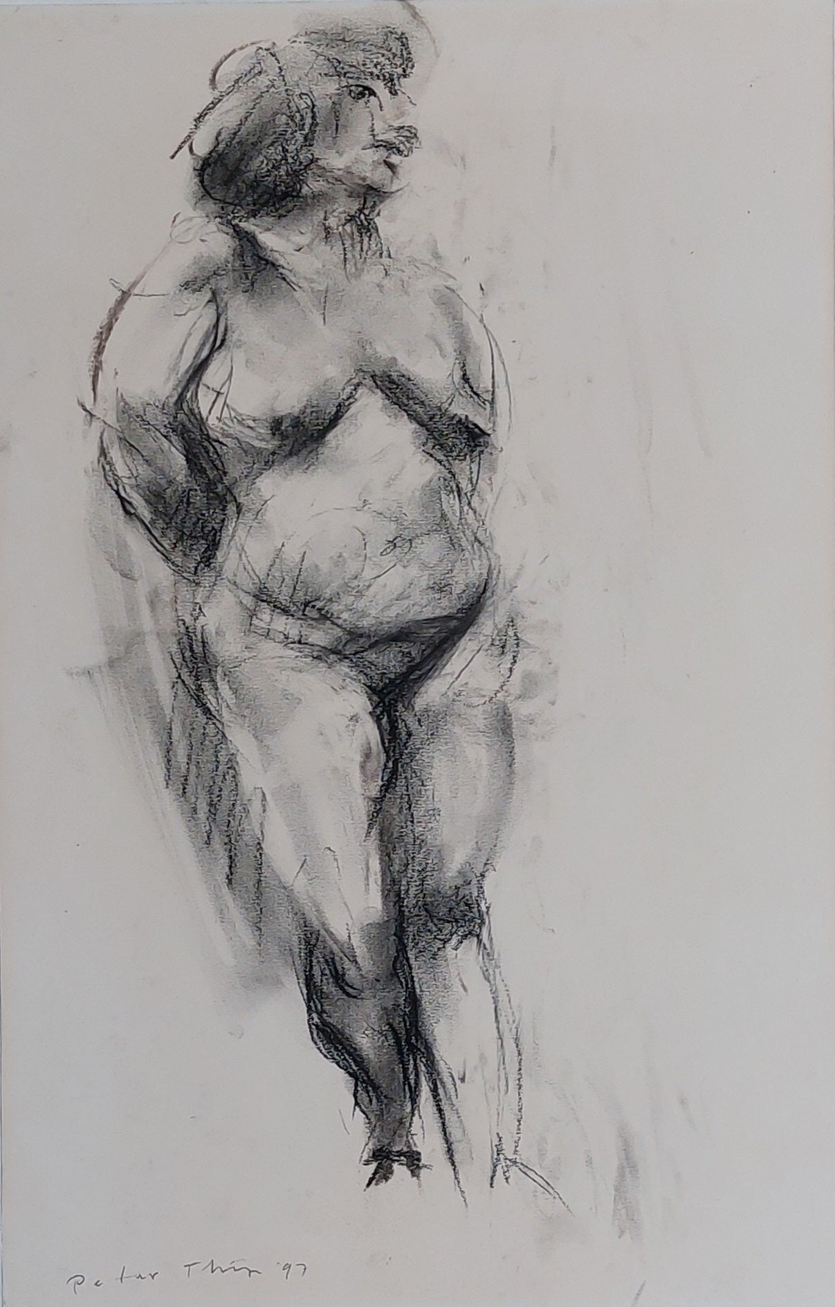 'Figure study' 1997
siberian charcoal on paper 50x32,5cm