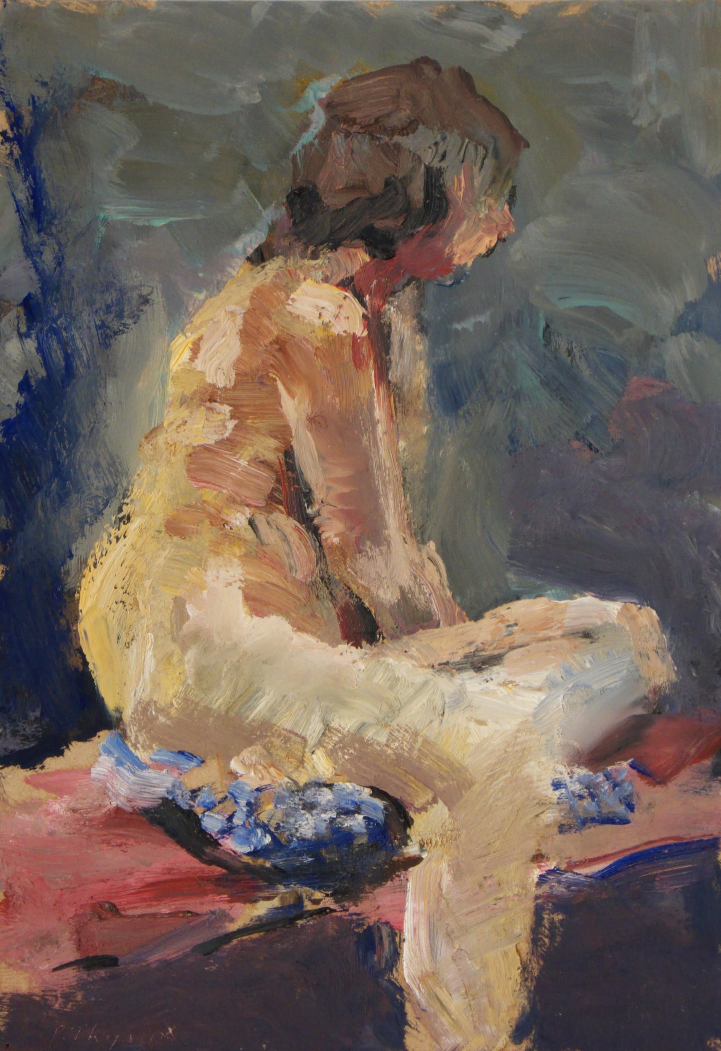‘Sitting Nude’ 2008 oil on board 28x20cm