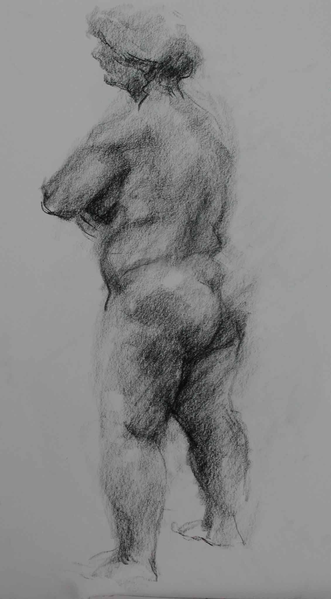 ‘Figure study’ 2004 siberian charcoal on paper 42x32,5cm