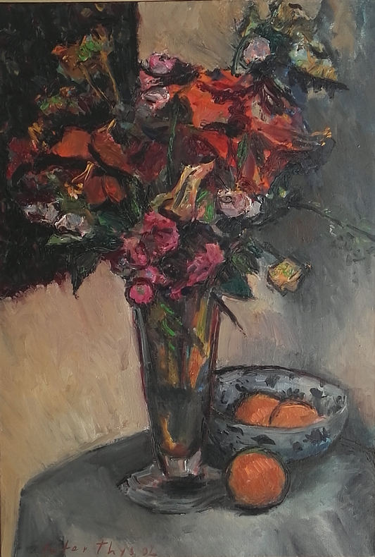 ‘Flowers and oranges’ 2002  oil on linen 100x70cm