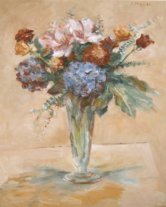 ‘Bouquet dans un vase en verre’  2005 oil on linen 120x100cm