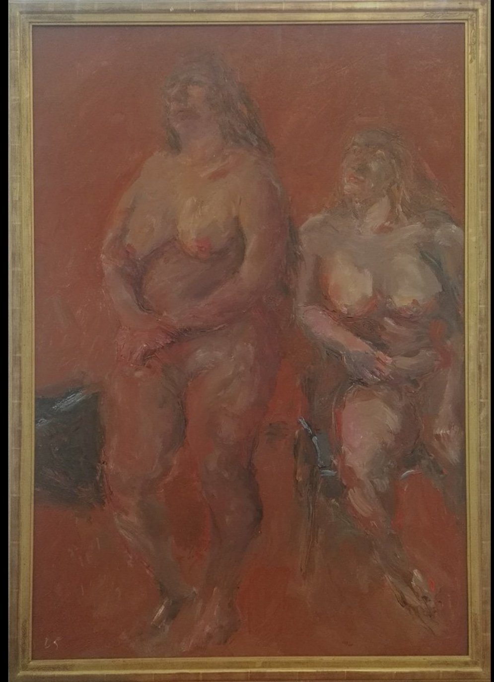 ‘Two figures’  2005 oil on linen 110x75cm framed 118x83cm