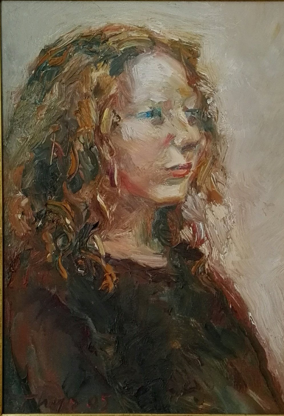 ‘Girl with curly hair’  2005 oil on linen 45x35cm