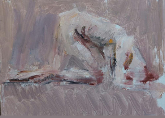 ‘Crouching figure’ 2009
oil on board 20x28,5cm