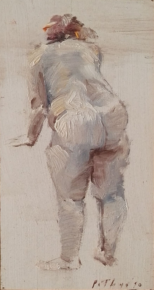 ‘Leaning woman’ 2010 oil on board
 30x16cm