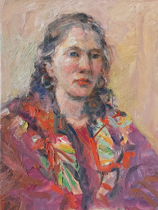 ‘Marianne with Caribbean Scarf’ 2002
oil on linen 40x30cm